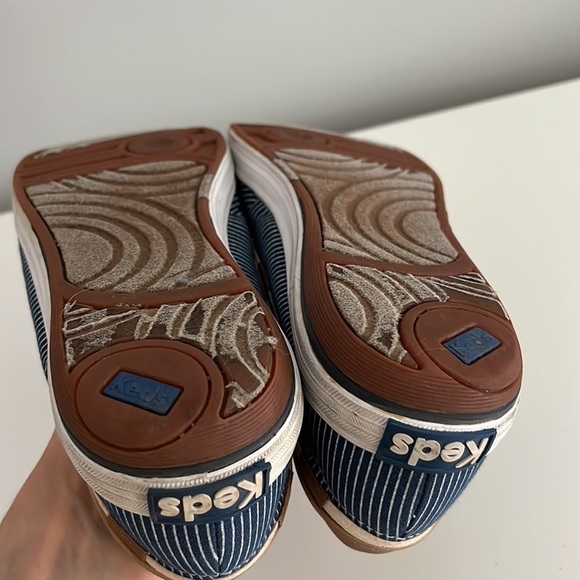 Keds Glimmer Ortholite Pinstripe Canvas Boat Shoes Loafers - Picture 14 of 17